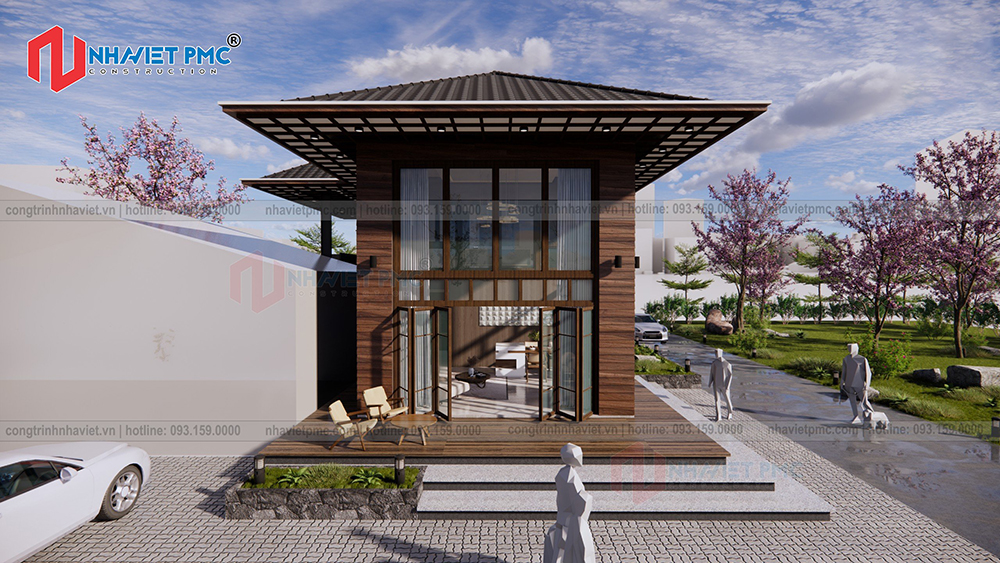 Phối cảnh Thiết Kế Homestay chính diện