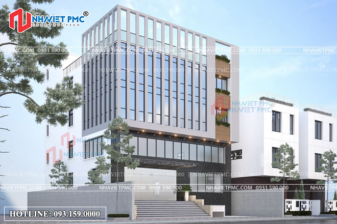 Đã mắt với mẫu Thiết kế tòa nhà văn phòng cho thuê 5 tầng hiện đại tại Hải Phòng