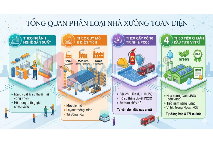 Tổng quan phân loại nhà xưởng toàn diện