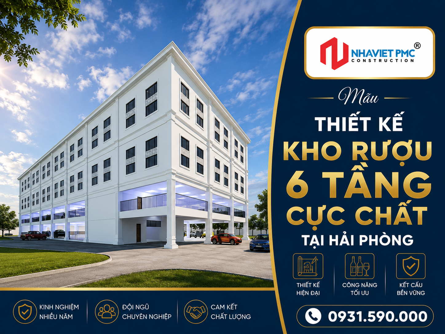 Hé lộ 2 phương án thiết kế kho rượu 6 tầng cực chất tại Hải Phòng