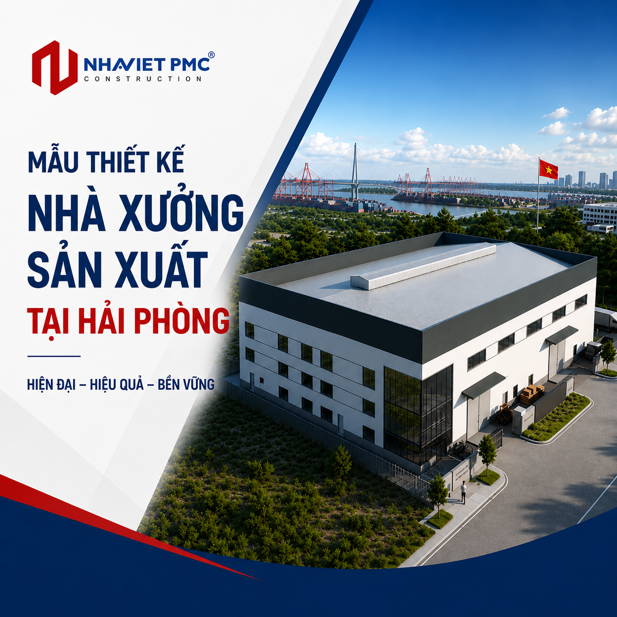 Mẫu Thiết Kế Nhà Xưởng Sản Xuất Hiện Đại Tại Hải Phòng