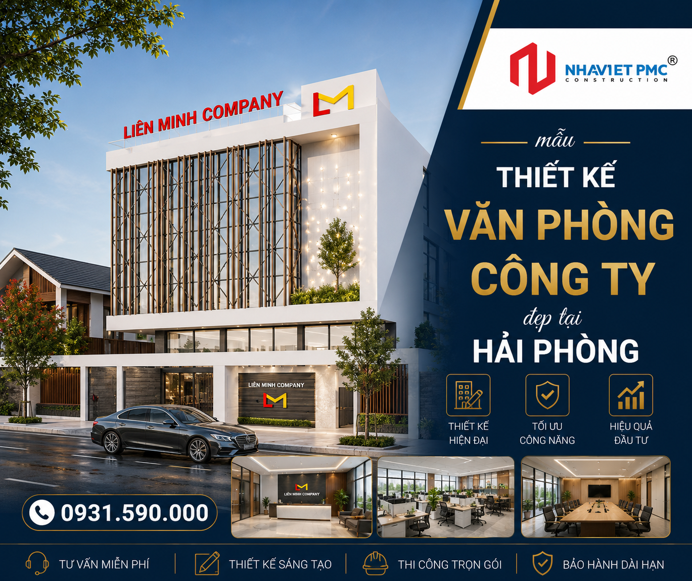 Nổi bật với mẫu Thiết kế văn phòng công ty đẹp tại Hải Phòng
