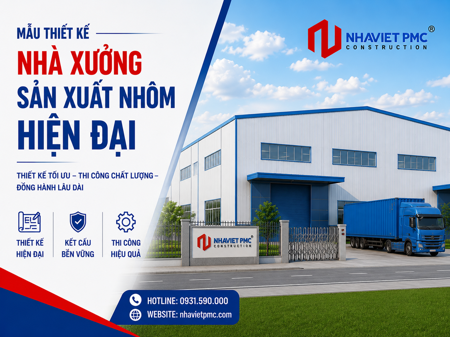 Mẫu thiết kế nhà xưởng sản xuất nhôm hiện đại