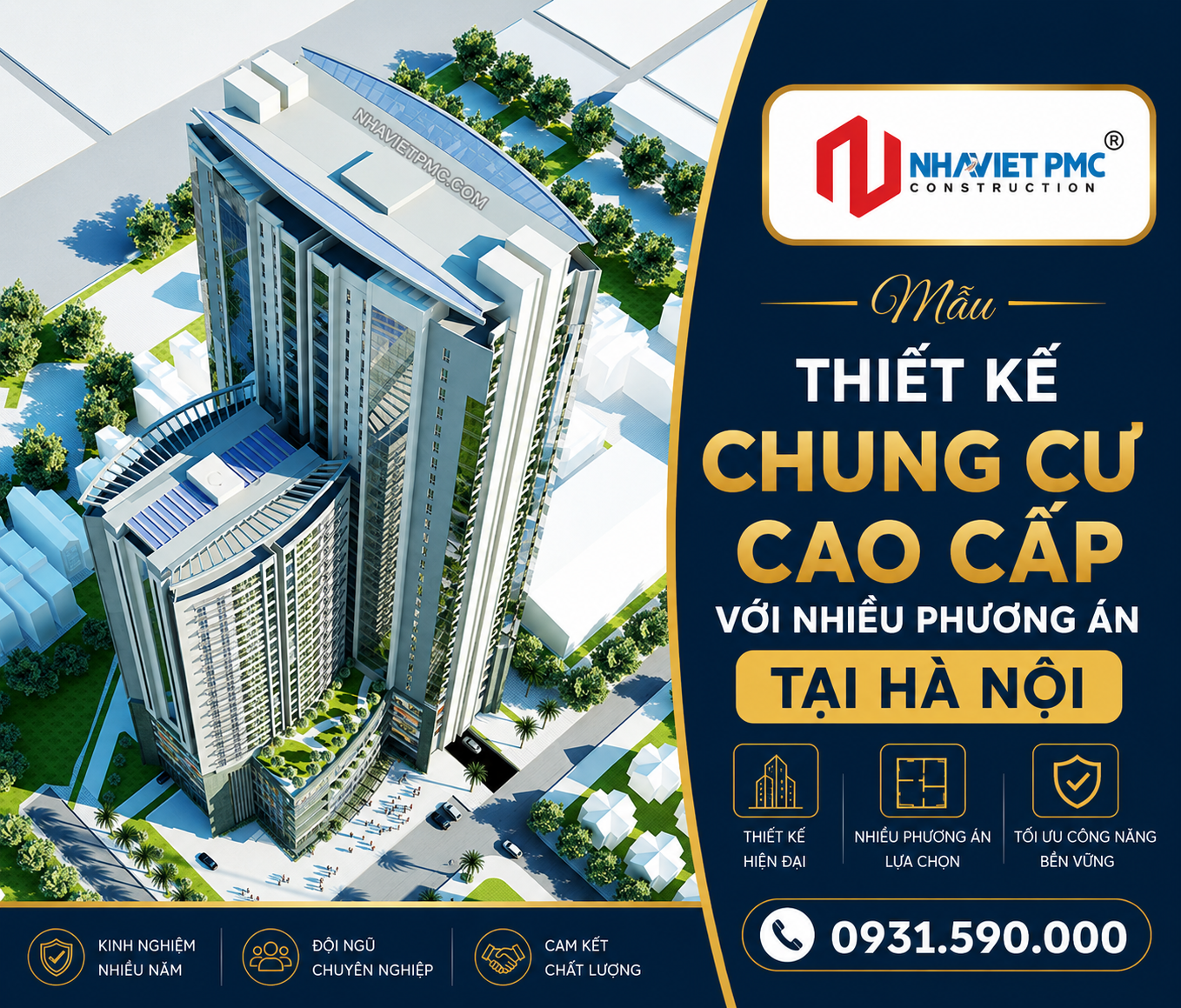 Thiết kế chung cư cao cấp với nhiều phương án tại Hà Nội
