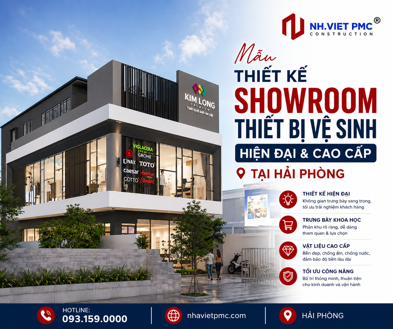 Mẫu Thiết kế Showroom thiết bị vệ sinh hiện đại và cao cấp tại Hải Phòng