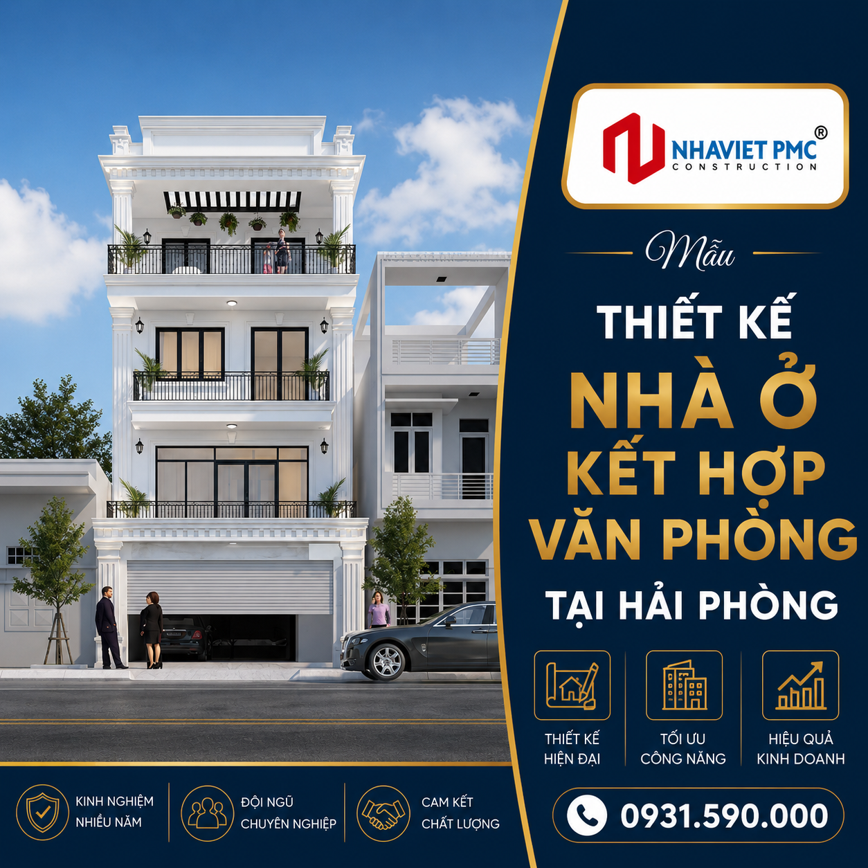 Thiết kế nhà ở kết hợp văn phòng tại Hải Phòng