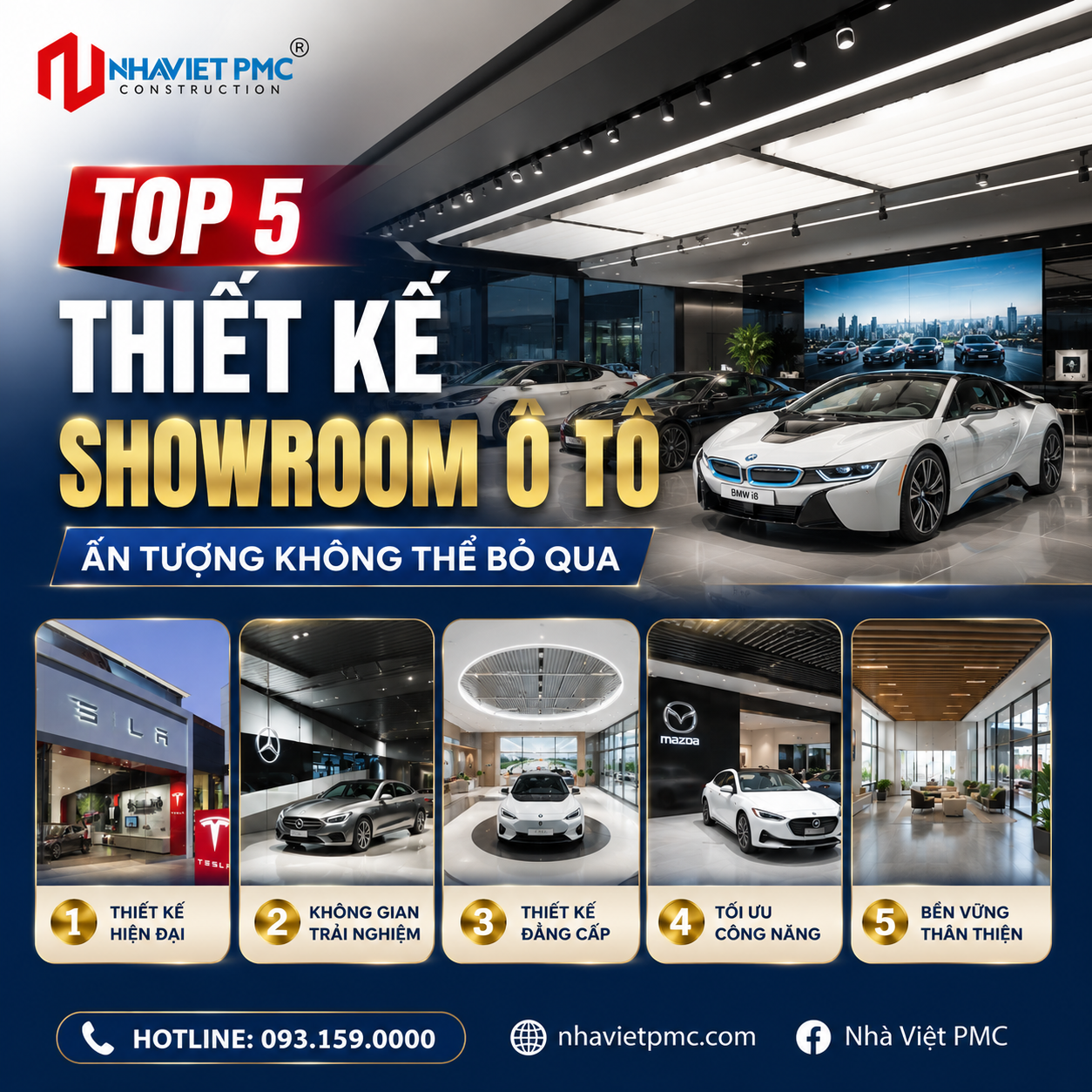 TOP 5 thiết kế showroom ô tô ấn tượng không thể bỏ qua