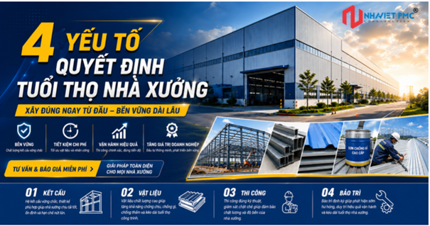 4 YẾU TỐ QUYẾT ĐỊNH TUỔI THỌ NHÀ XƯỞNG:  DOANH NGHIỆP KHÔNG NÊN XEM NHẸ