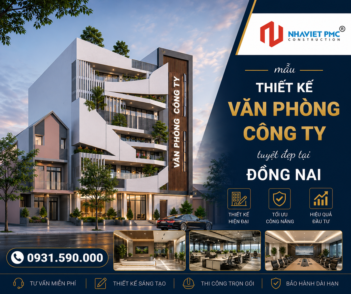 Chiêm ngưỡng mẫu Thiết kế văn phòng công ty tuyệt đẹp tại Đồng Nai
