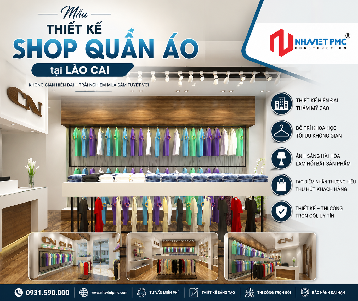 Thưởng thức với mẫu thiết kế shop quần áo tại Lào Cai