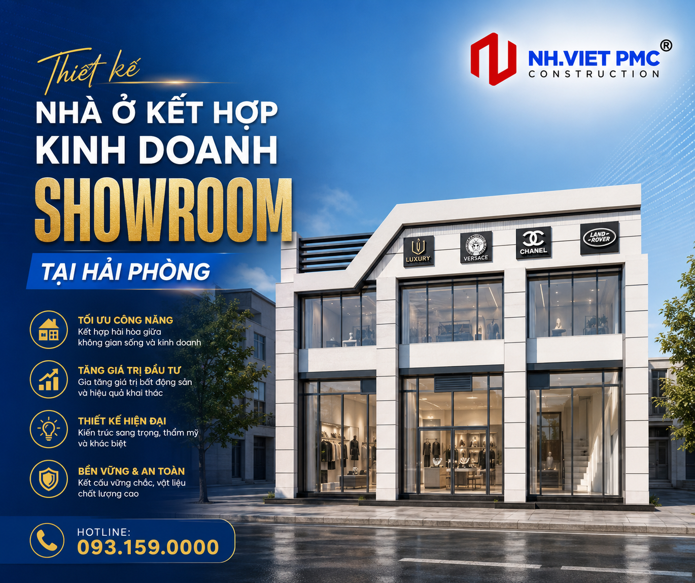 Thiết kế nhà ở kết hợp kinh doanh showroom tại Hải Phòng