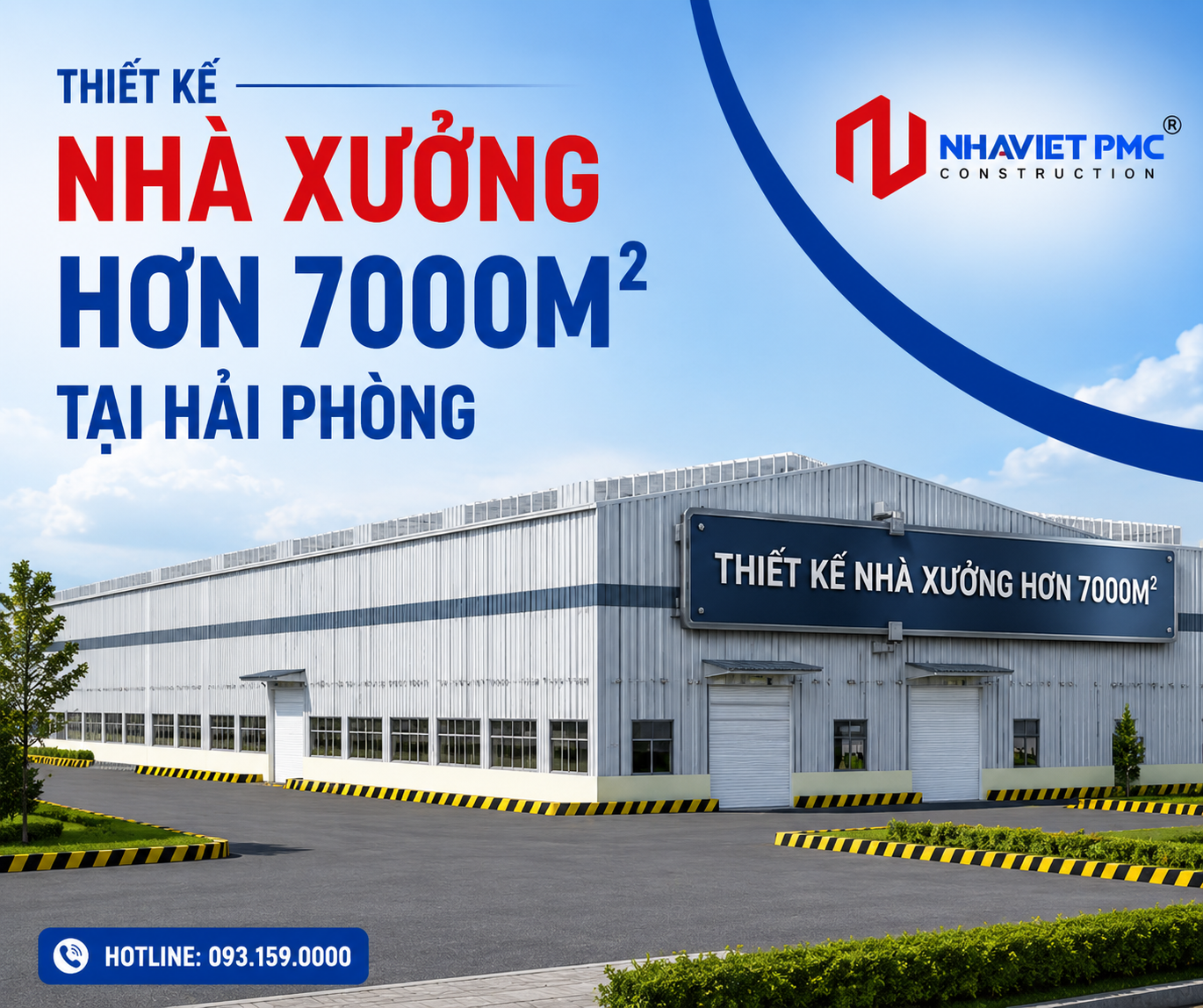 Thiết kế nhà xưởng  sản xuất nhựa hơn 7000m2 tại Hải Phòng