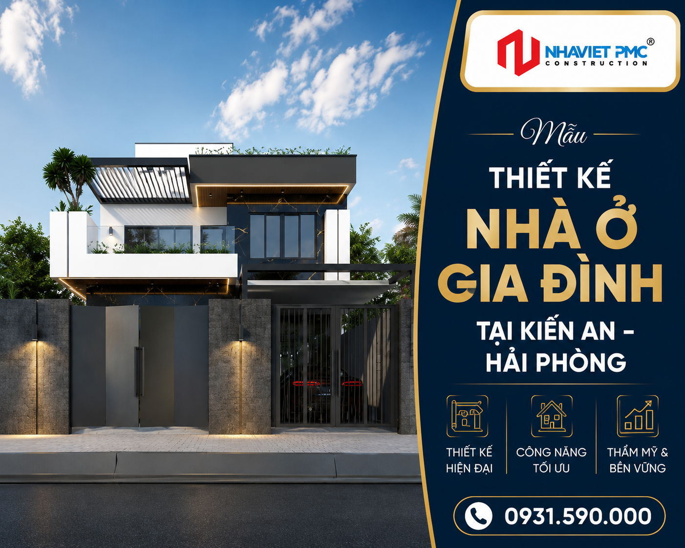 Thiết kế nhà ở gia đình tại Kiến An - Hải Phòng