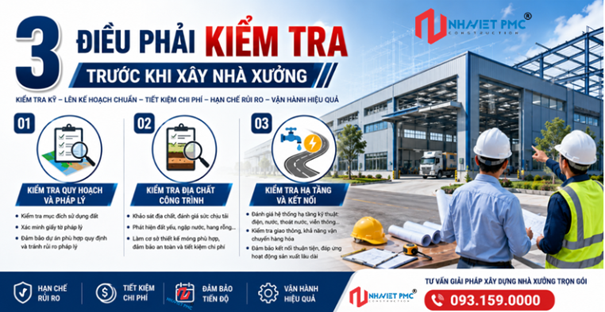 3 Điều Phải Kiểm Tra Trước Khi Xây Nhà Xưởng: Bước Quan Trọng Giúp Doanh Nghiệp Tránh Mất Hàng Tỷ Đồng