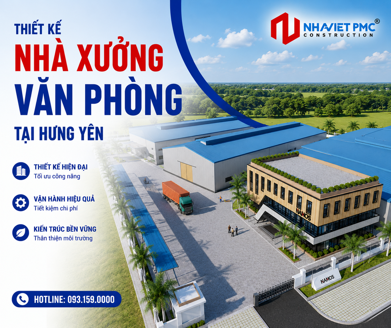 Thiết kế nhà xưởng văn phòng tại Hưng Yên
