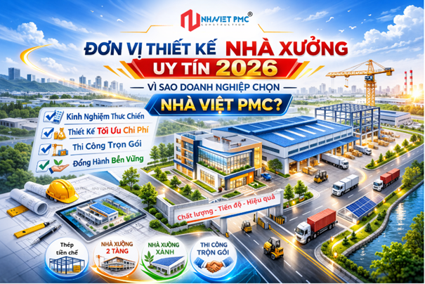 Đơn Vị Thiết Kế Nhà Xưởng Uy Tín 2026 – Vì Sao Doanh Nghiệp Chọn Nhà Việt PMC?