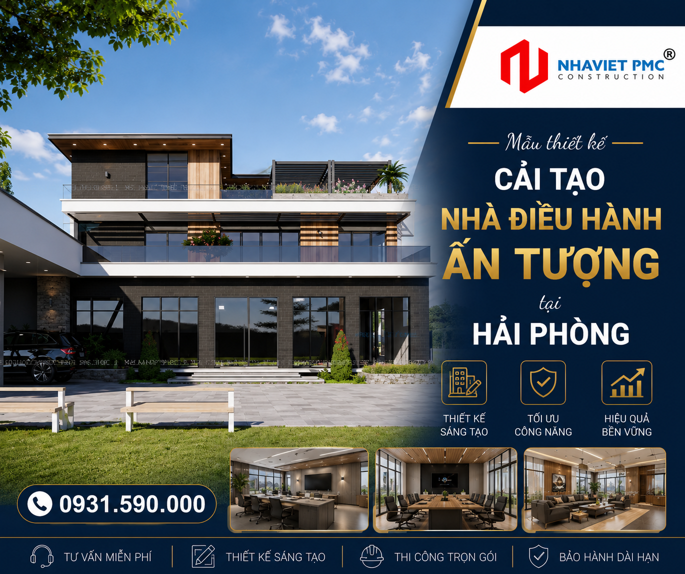 Mẫu thiết kế cải tạo nhà điều hành ấn tượng tại Hải Phòng
