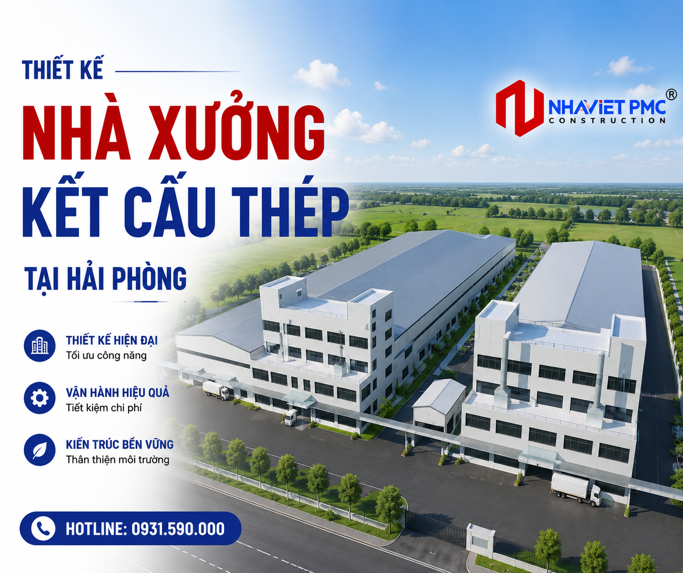 Thiết kế nhà xưởng kết cấu thép tại Hải Phòng - Tối ưu cho doanh nghiệp FDI