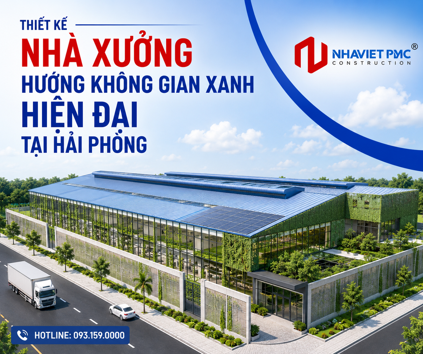 Thiết kế nhà xưởng hướng không gian xanh hiện đại tại Hải Phòng