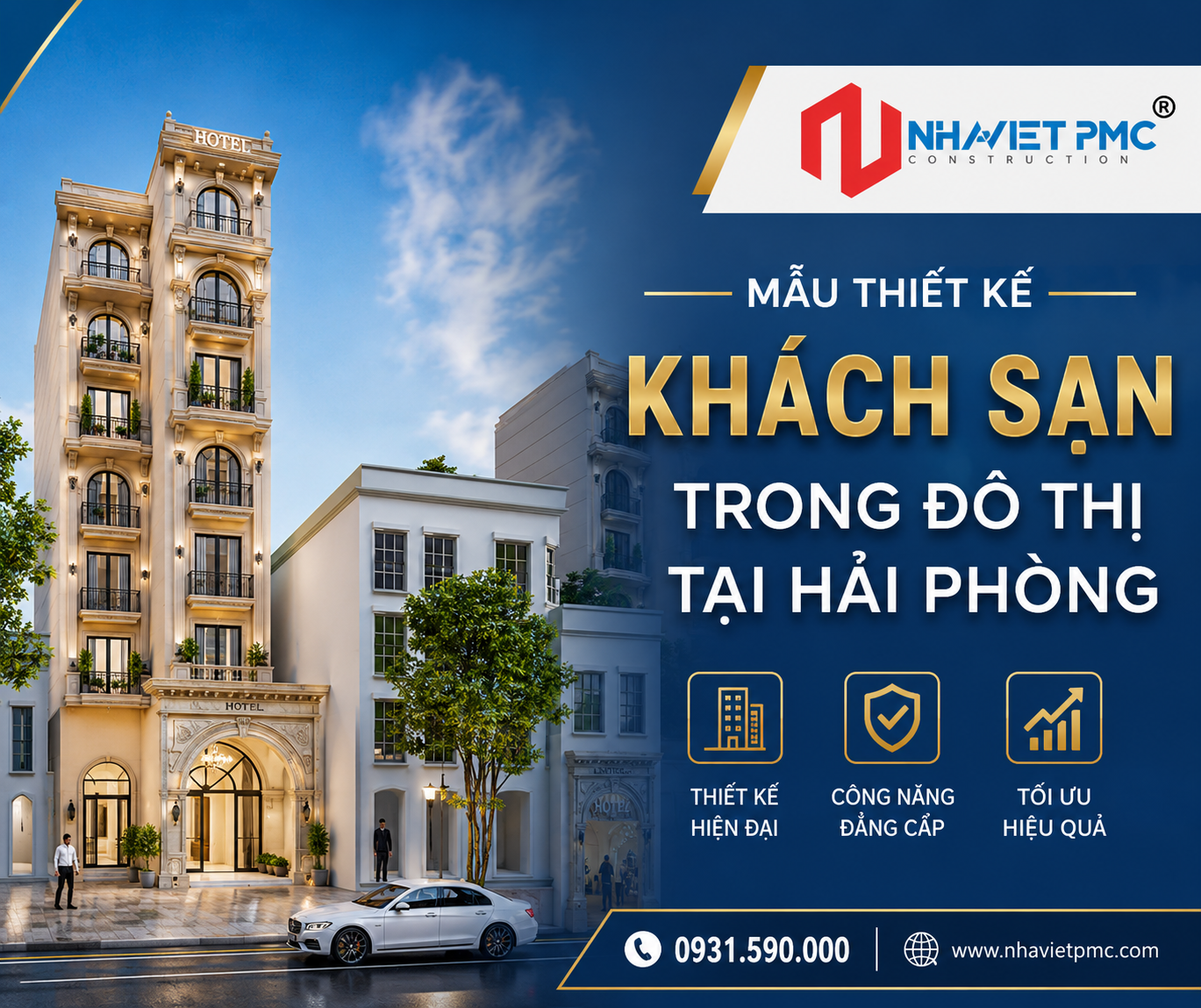  Mẫu thiết kế khách sạn trong đô thị tại Hải Phòng –  Giải pháp tối ưu không gian và đẳng cấp kiến trúc