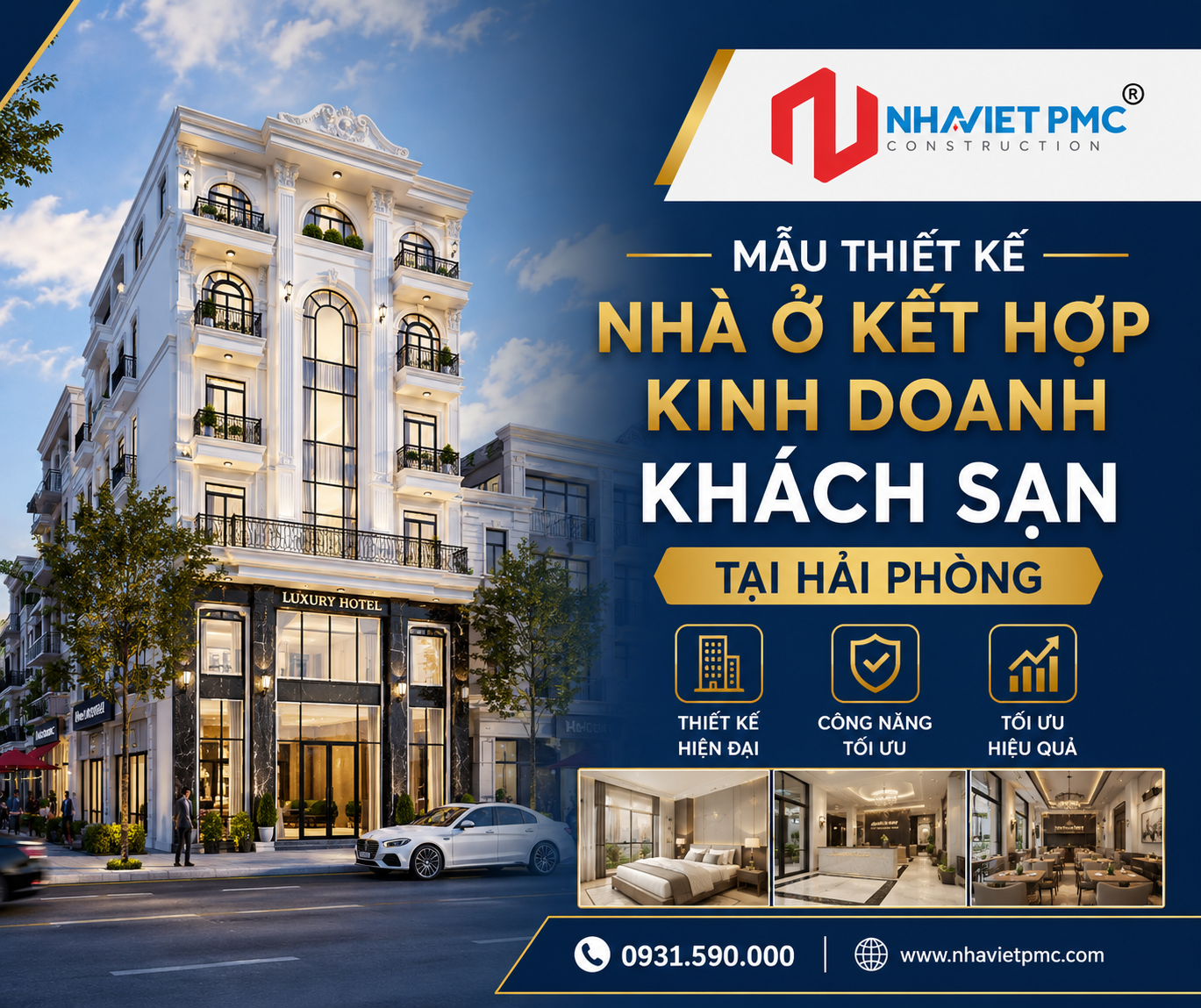 Ngắm nhìn mẫu Thiết kế nhà ở kết hợp kinh doanh Khách Sạn tại Hải Phòng