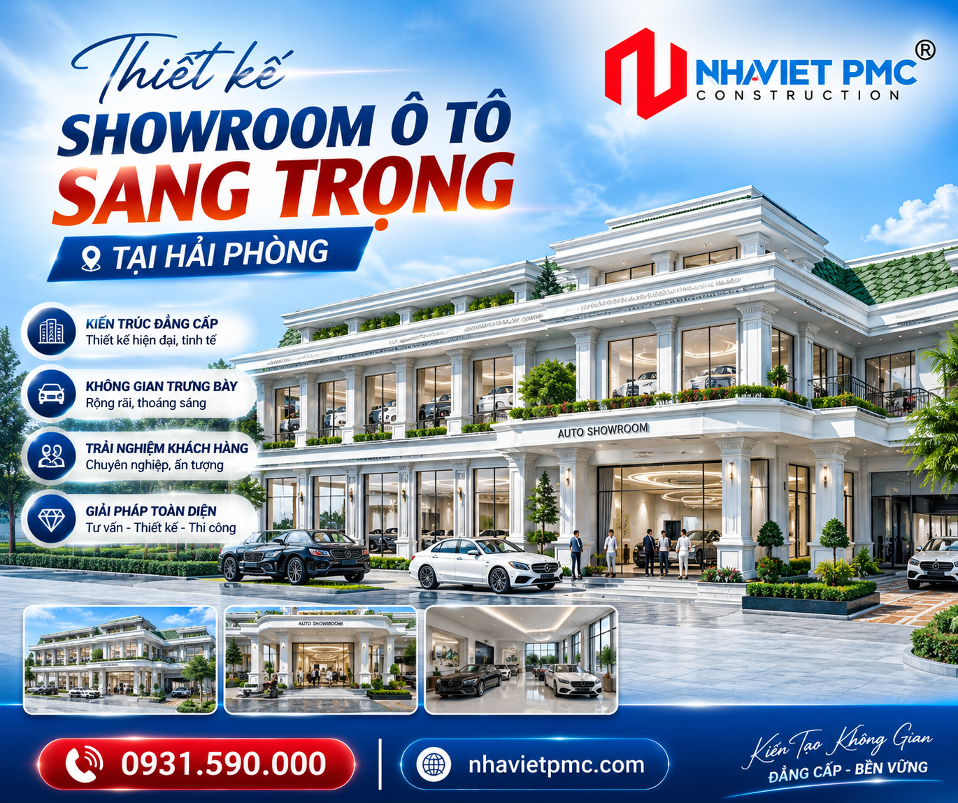 Vẻ đẹp thiết kế showroom Ô tô sang trọng tại Hải Phòng
