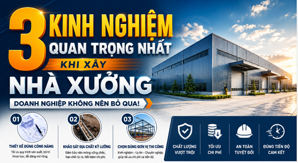 3 Kinh Nghiệm Quan Trọng Nhất Khi Xây Nhà Xưởng: Doanh Nghiệp Không Nên Bỏ Qua