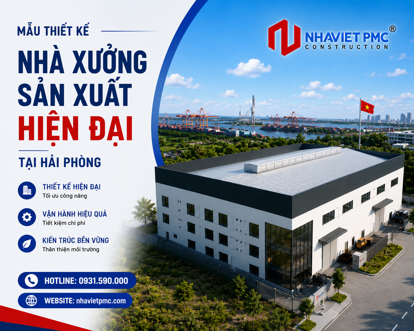 Mẫu Thiết Kế Nhà Xưởng Sản Xuất Hiện Đại Tại Hải Phòng