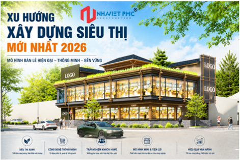 Xu Hướng Xây Dựng Siêu Thị 2026:  Mô Hình Bán Lẻ Hiện Đại Đang Thay Đổi Toàn Diện