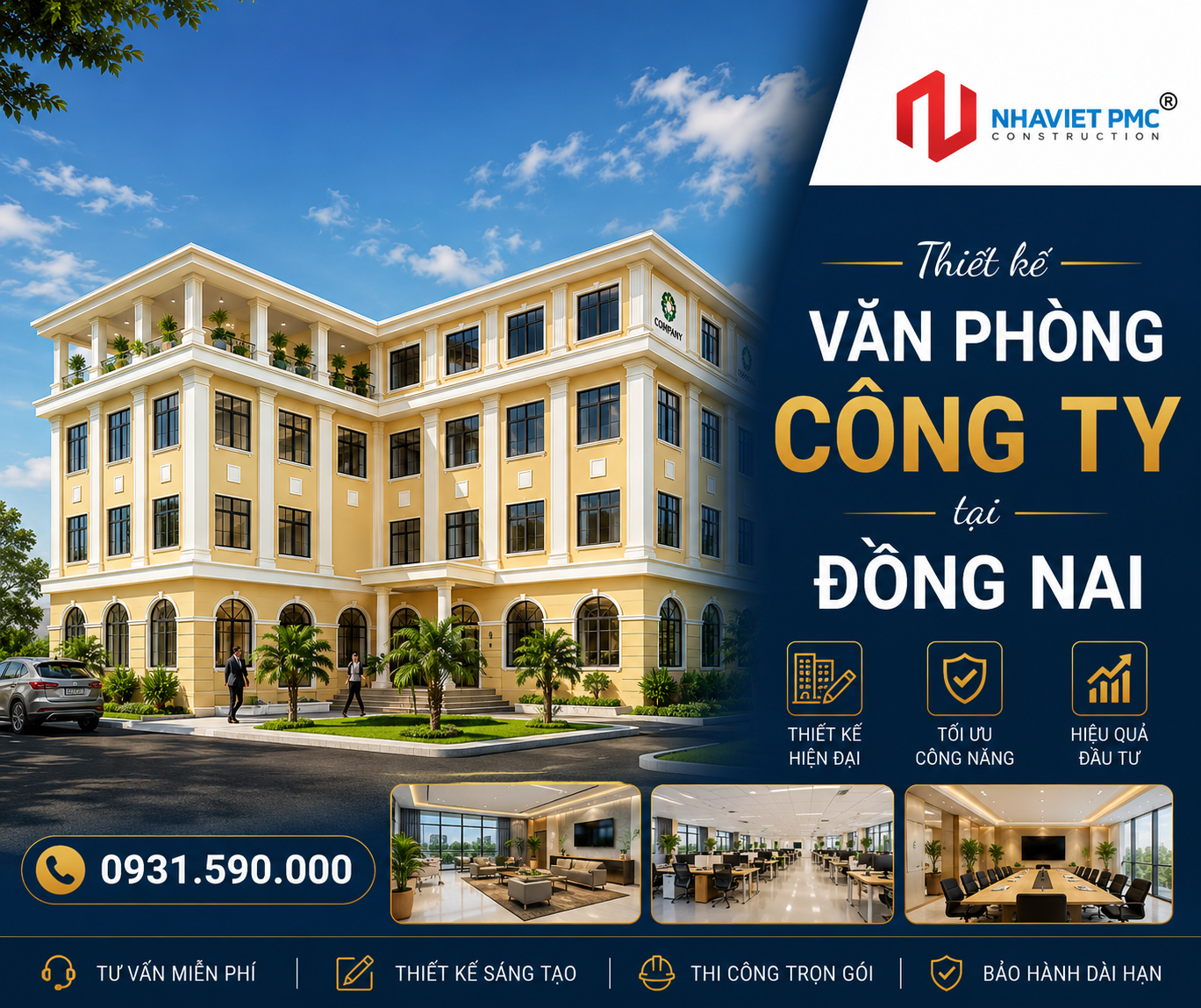 Thiết kế văn phòng công ty tại Đồng Nai