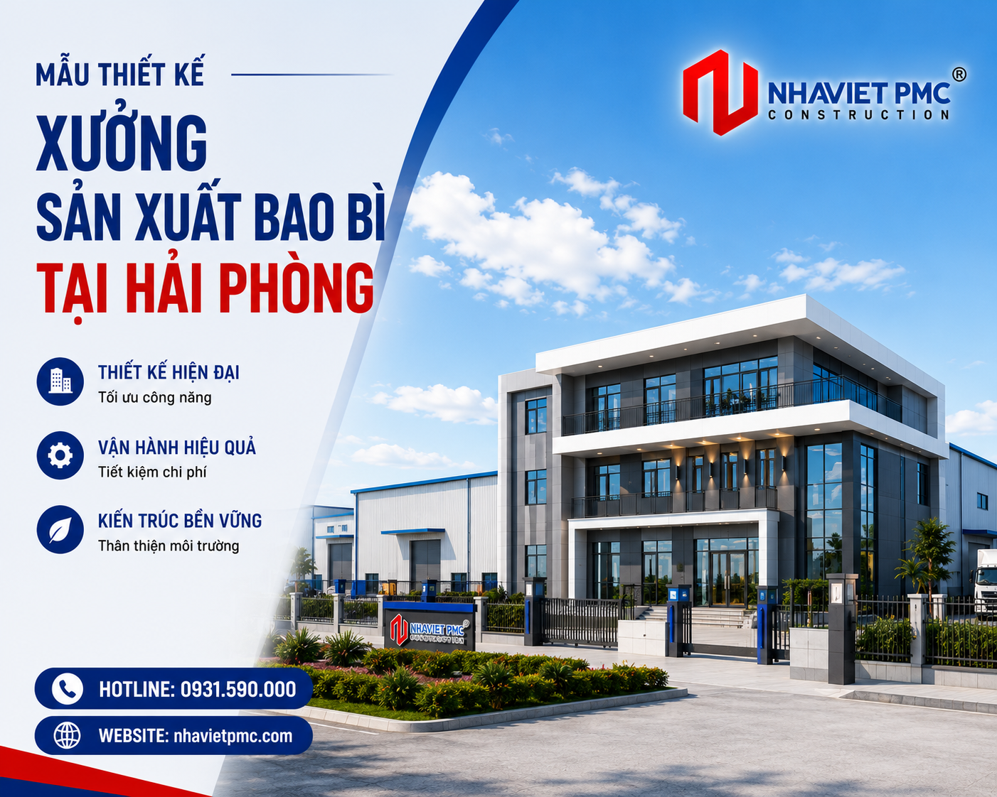 Mẫu thiết kế xưởng sản xuất bao bì tại Hải Phòng
