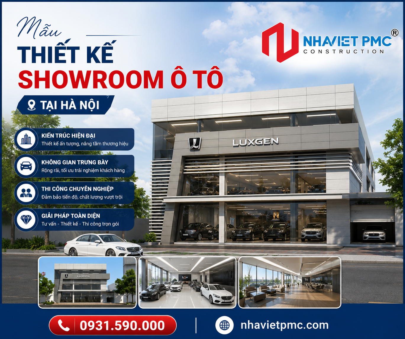 Ngỡ ngàng với thiết kế showroom ô tô tại Hà Nội