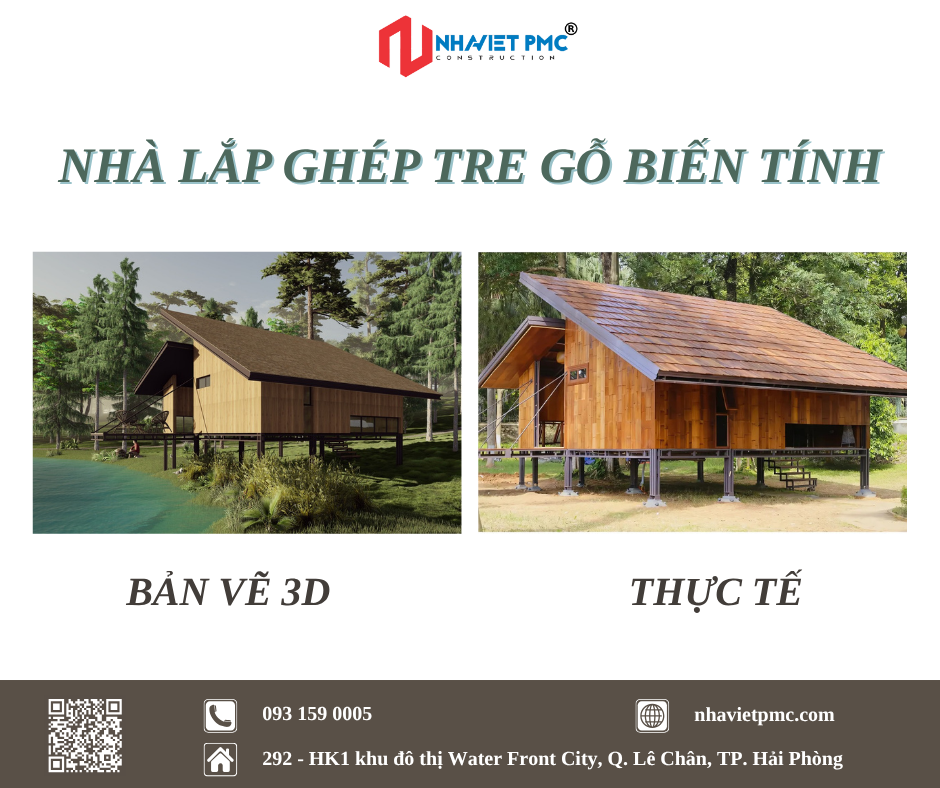 THIẾT KẾ 3D CHỈ LÀ MÔ PHỎNG? SỰ THẬT VỀ NHÀ TRE GỖ LẮP GHÉP BẠN CẦN BIẾT!