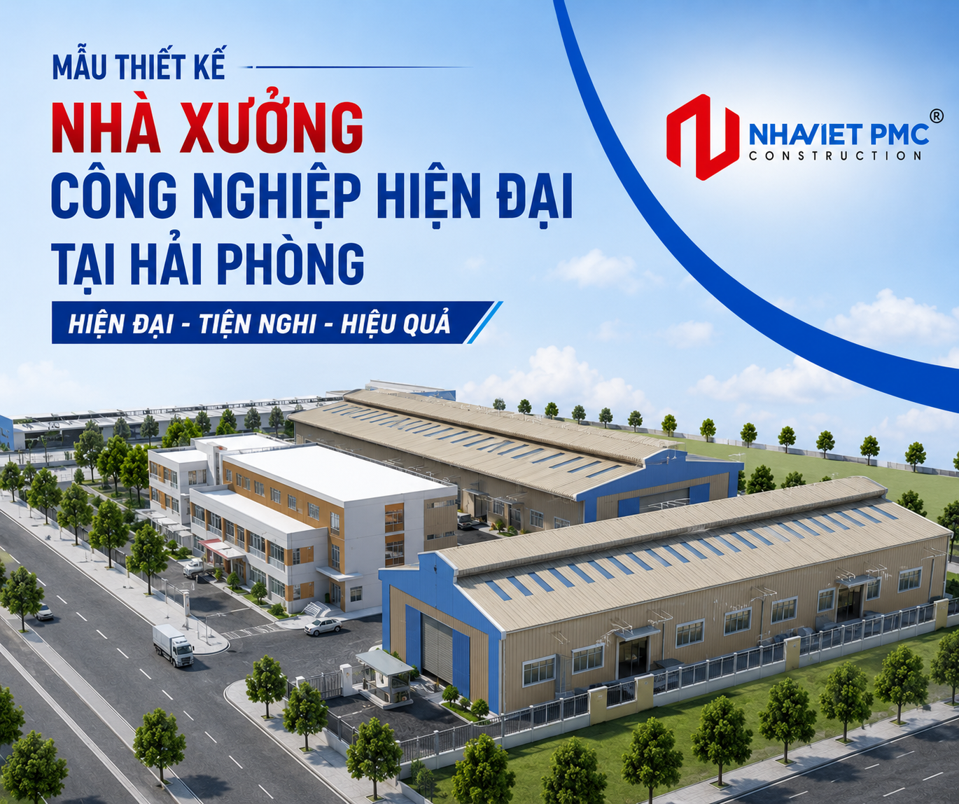 Mẫu thiết kế nhà xưởng công nghiệp hiện đại tại Hải Phòng