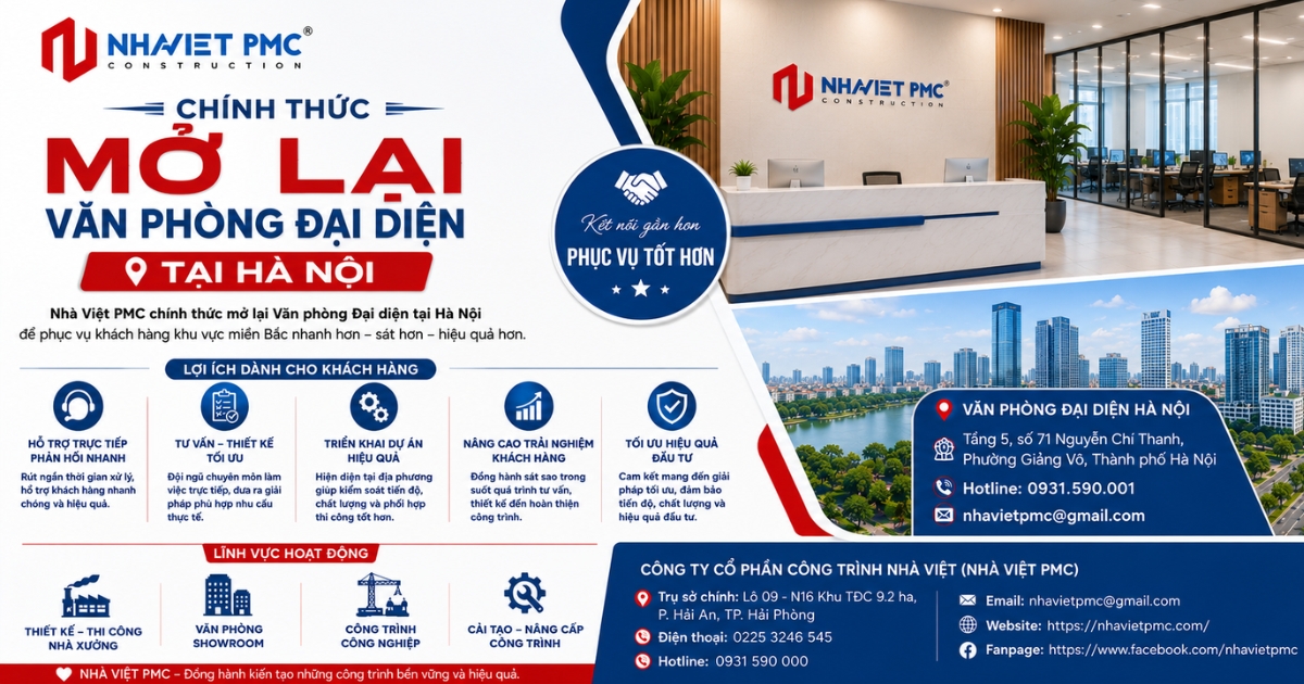 THÔNG BÁO MỞ LẠI VĂN PHÒNG ĐẠI DIỆN NHÀ VIỆT PMC TẠI HÀ NỘI
