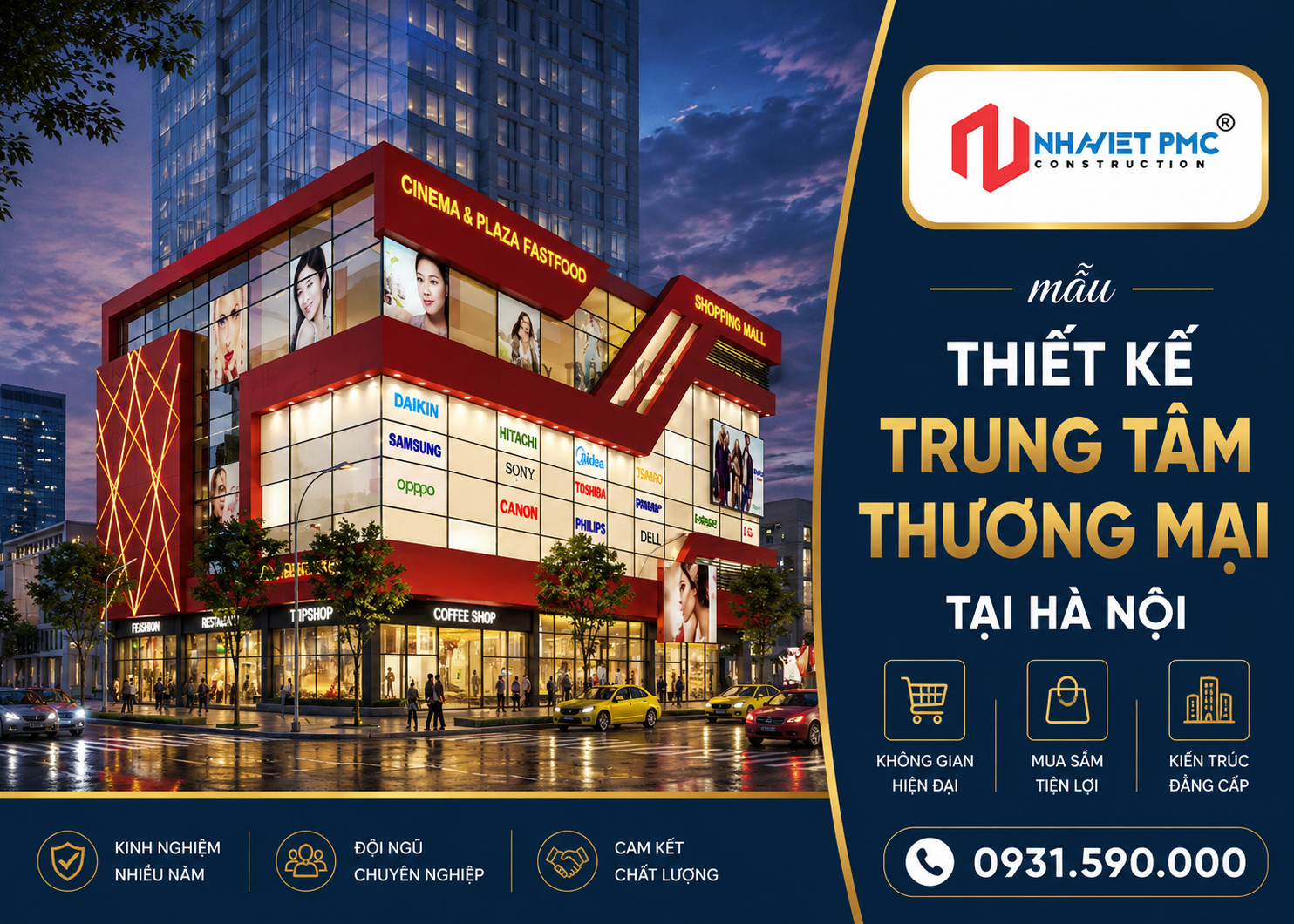Thưởng thức thiết kế trung tâm thương mại tại Hà Nội
