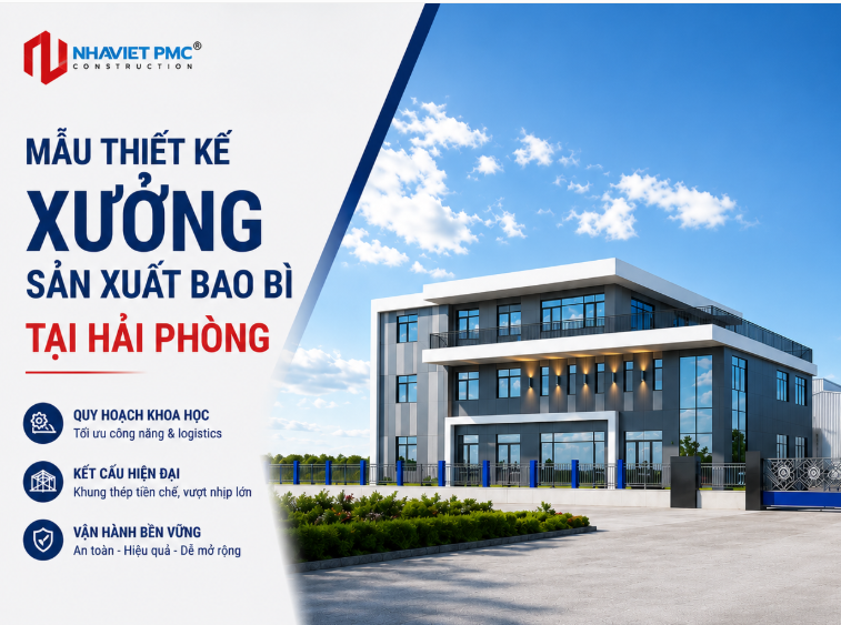 Mẫu thiết kế xưởng sản xuất bao bì tại Hải Phòng