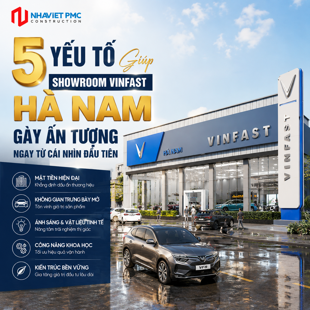 5 Yếu Tố  Giúp Showroom VinFast Hà Nam Gây Ấn Tượng Ngay Từ Cái Nhìn Đầu Tiên