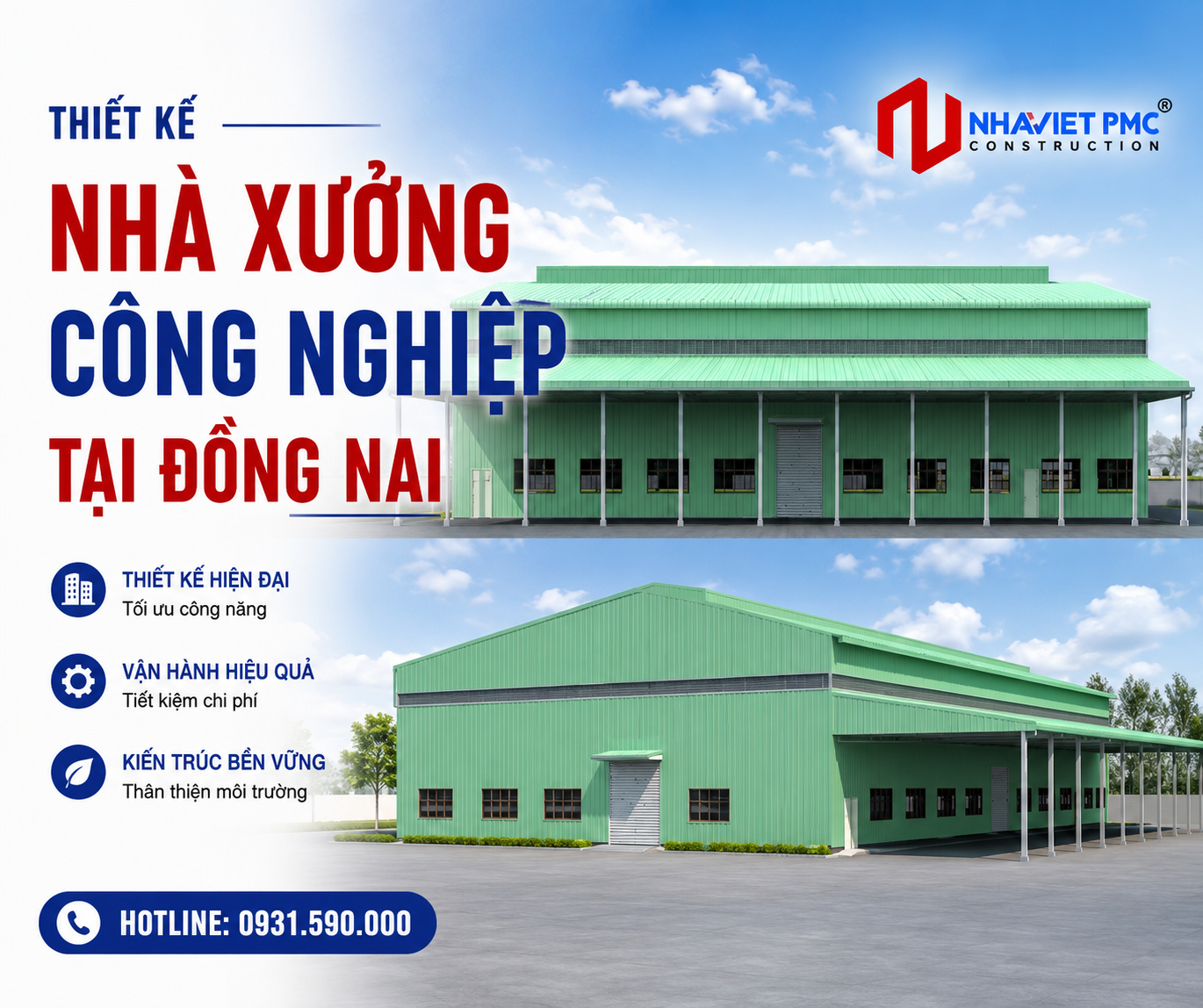 Thiết kế nhà xưởng công nghiệp tại Đồng Nai - Giải pháp khung thép tối ưu