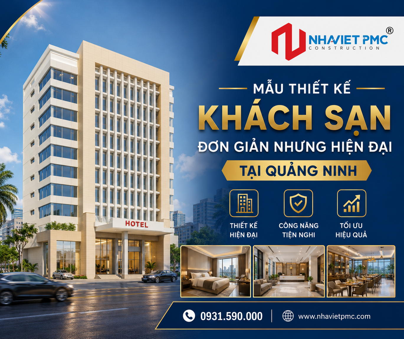 Mẫu Thiết kế Khách Sạn đơn giản nhưng hiện đại tại Quảng Ninh