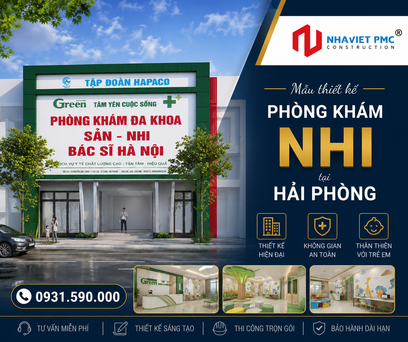 Mẫu thiết kế phòng khám Nhi tại Hải Phòng