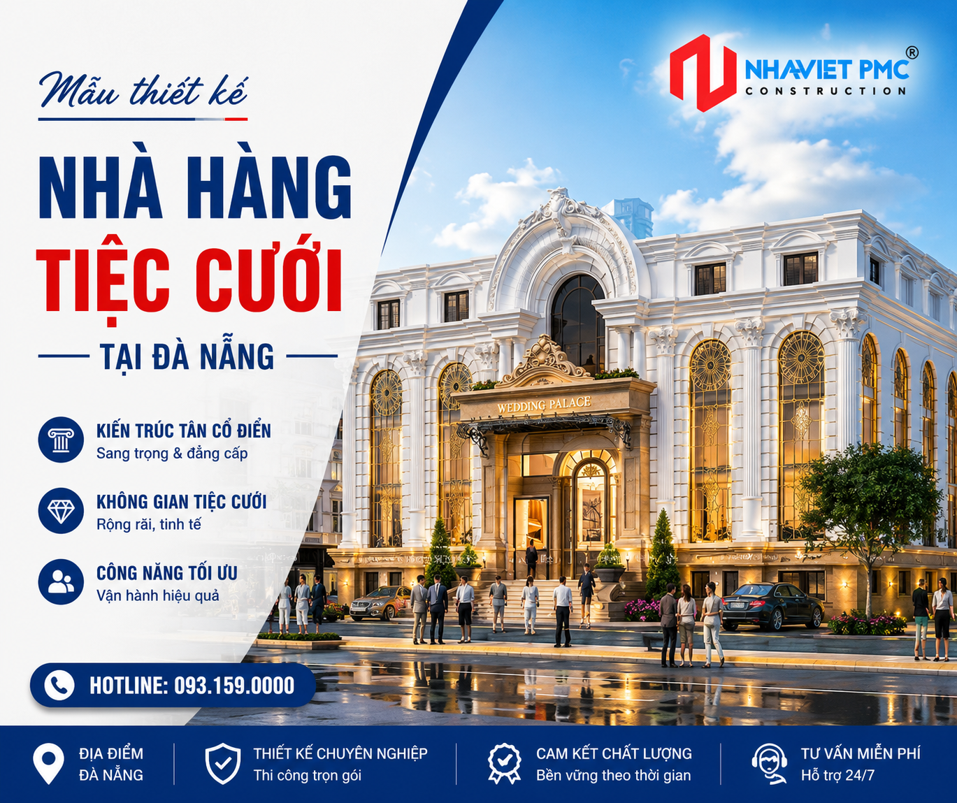 Đẹp và sang trọng với thiết kế nhà hàng tiệc cưới tại Đà Nẵng